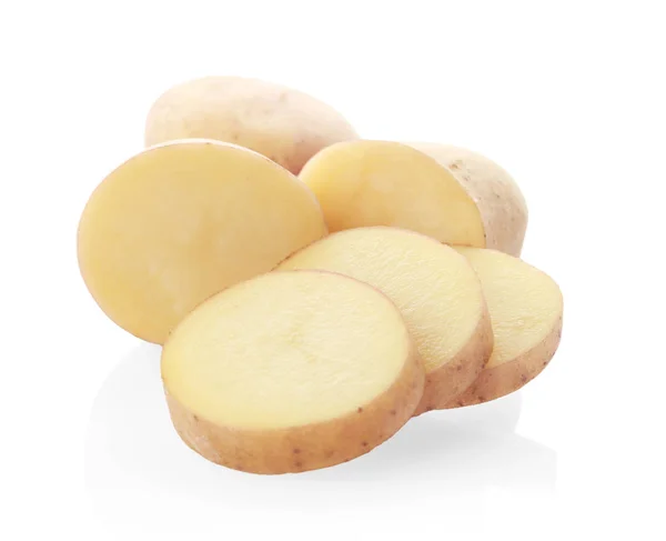 Sliced potato isolated on white — Stock Photo, Image