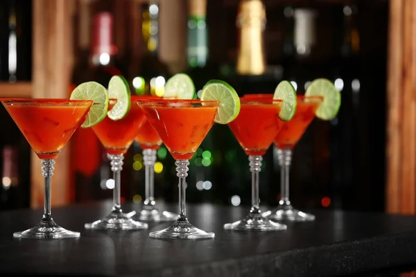 Delicious cocktails with tequila on table — Stock Photo, Image