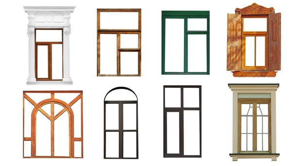 Different windows on white — Stock Photo, Image