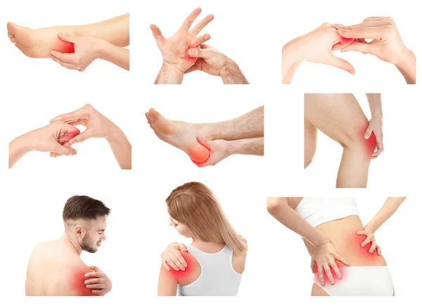 Collage with people suffering from pain — Stock Photo, Image