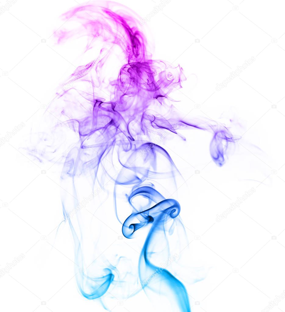 Swirl of colorful smoke