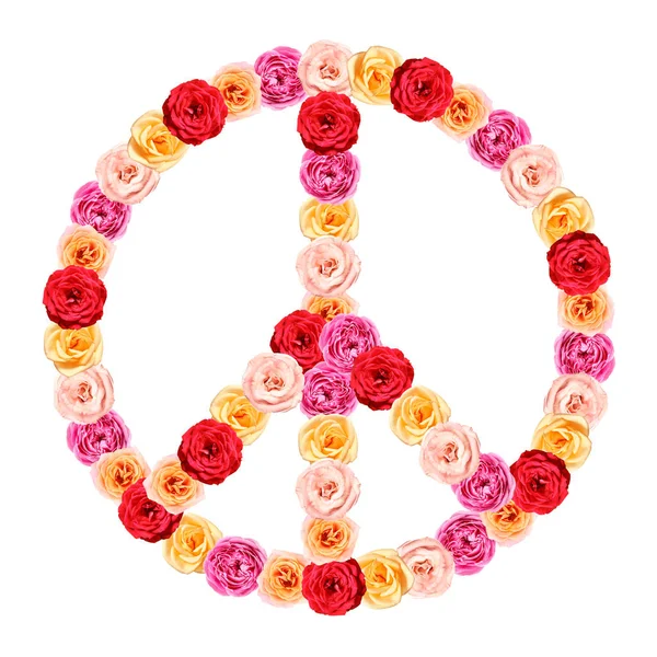 Peace symbol of beautiful flowers — Stock Photo, Image