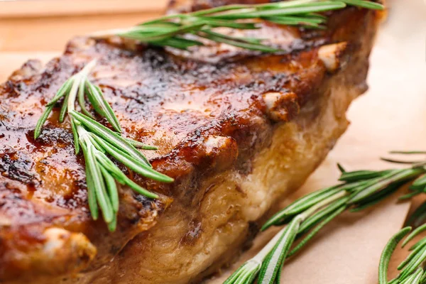 Delicious pork ribs with rosemary — Stock Photo, Image