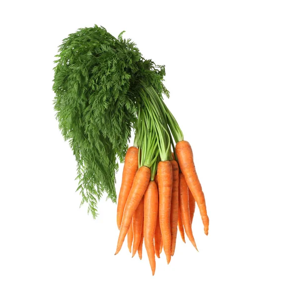 Cenouras frescas com folhas verdes — Fotografia de Stock