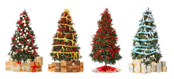 Collage aus schönen Weihnachtsbäumen — Stockfoto