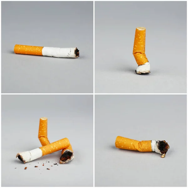 Collage of cigarette butts — Stock Photo, Image