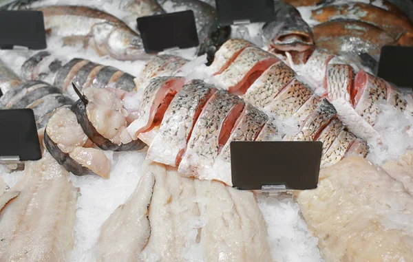 Fresh fish in supermarket