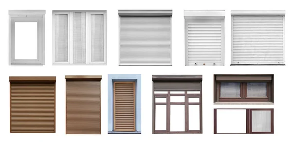 Windows with different types of shades — Stock Photo, Image