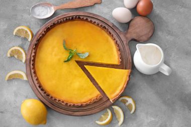 Lezzetli limon pasta ile kompozisyon 