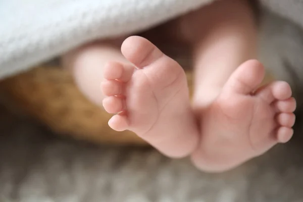 新生儿婴儿脚, 特写 — 图库照片
