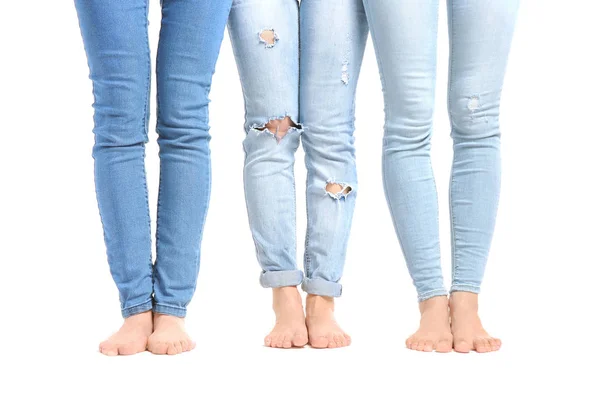 Female legs in jeans — Stock Photo, Image