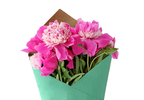 Bouquet with fragrant peonies — Stock Photo, Image