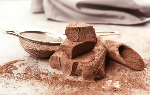 Состав какао-продуктов — стоковое фото