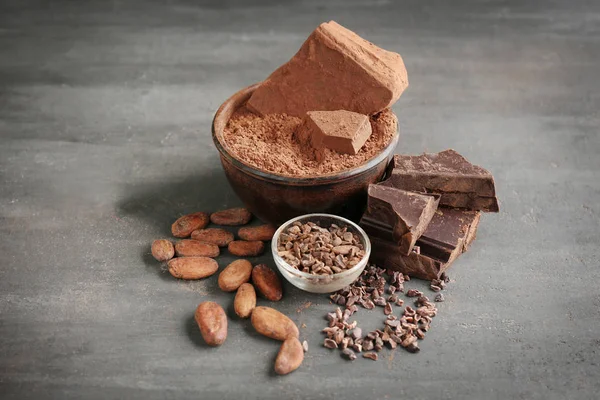 Composition of cocoa products — Stock Photo, Image