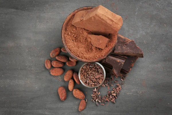 Sammansättningen av kakaoprodukter — Stockfoto