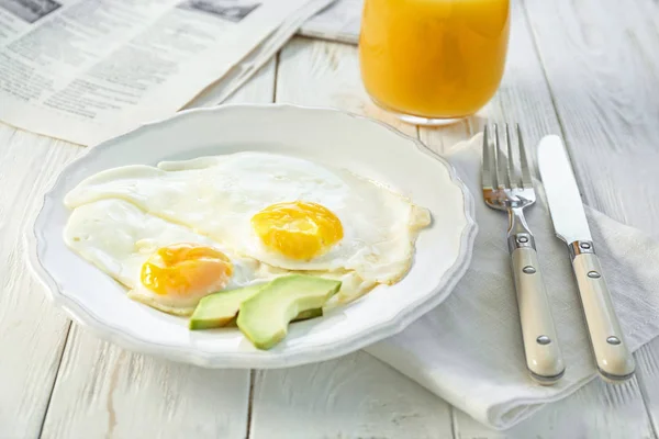 Breakfast with over easy eggs — Stock Photo, Image