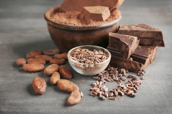Склад какао-продуктів — стокове фото