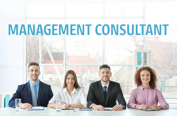 Concept of management consultant. People on meeting in office