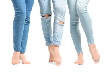 Kot pantolon güzel kadın bacaklar 