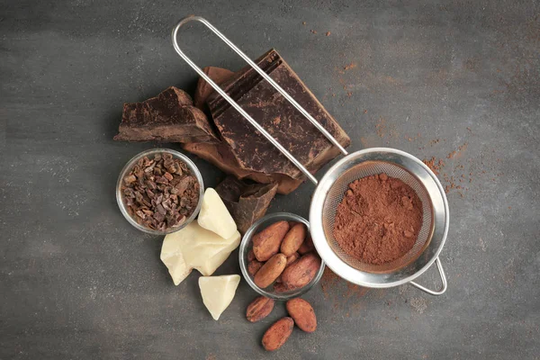 Compoziția produselor din cacao — Fotografie, imagine de stoc