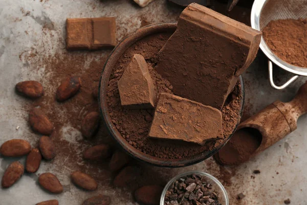 Состав какао-продуктов — стоковое фото