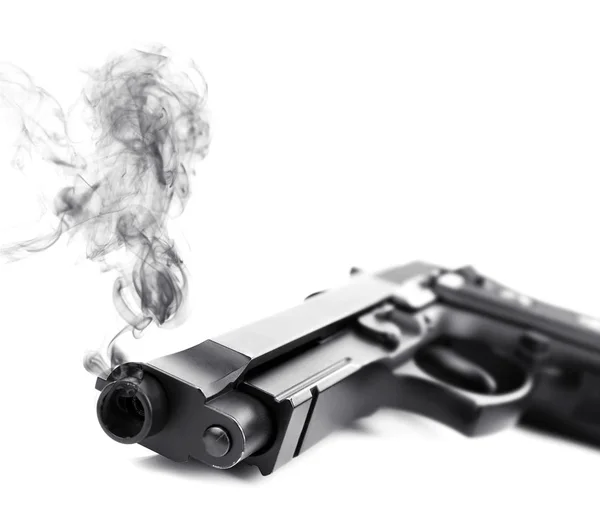 Füstölgő pisztolyt, fehér — Stock Fotó