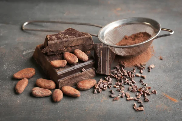 Склад какао-продуктів — стокове фото