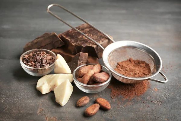 Zusammensetzung von Kakaoprodukten — Stockfoto