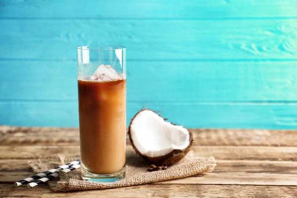 冷的美味椰子咖啡 — 图库照片