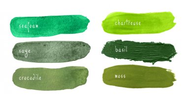 Smears of green color palette  clipart