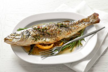 Lezzetli deniz balık pişmiş.