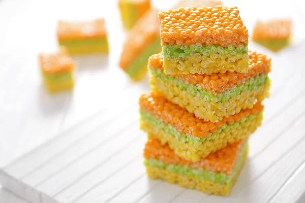 Cubes of delicious rice treats — Stock Photo, Image