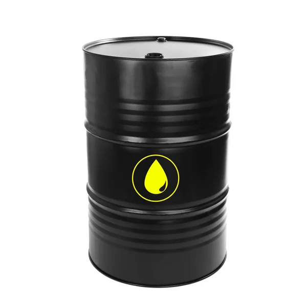 Черная нефтяная бочка — стоковое фото