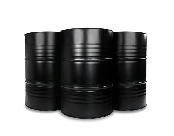 Barriles de petróleo negro — Foto de Stock