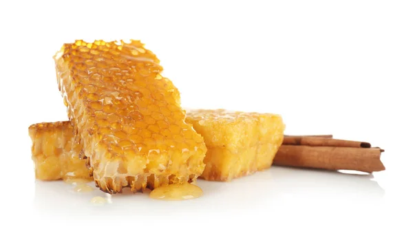 Honeycombs and cinnamon — Stock Photo, Image