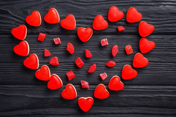 Srdce je vyrobeno z chutné bonbóny — Stock fotografie