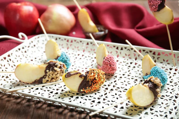 Pieces of candied apple — Stock Photo, Image