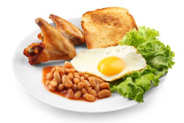 Kızarmış yumurta ile lezzetli breakfast