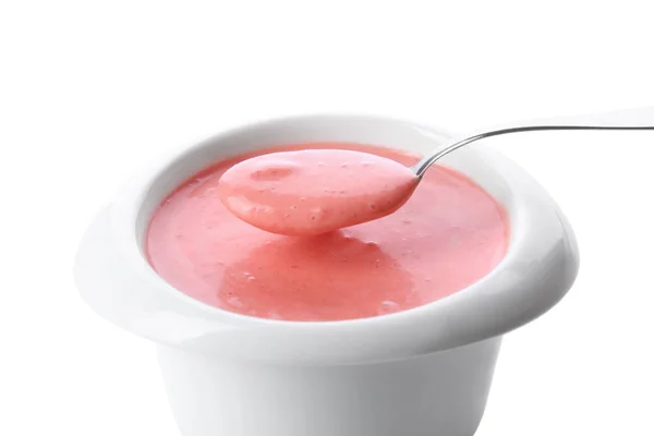 Iogurte de morango caseiro — Fotografia de Stock