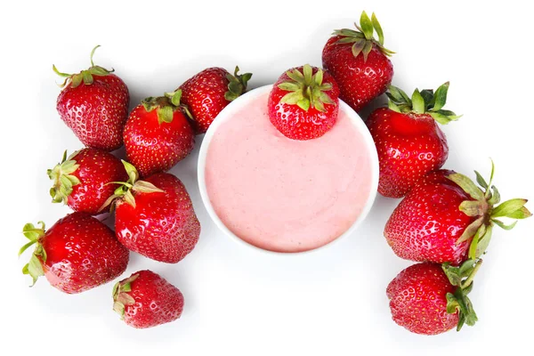 Složení s čerstvou domácí jogurt — Stock fotografie