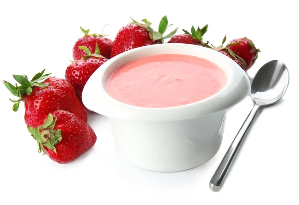 Hemmagjord jordgubbs yoghurt — Stockfoto