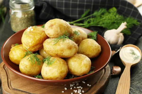 Samenstelling met gekookte aardappelen — Stockfoto