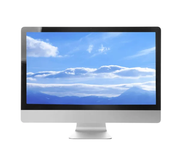 Monitor de ordenador y fondo de pantalla — Foto de Stock