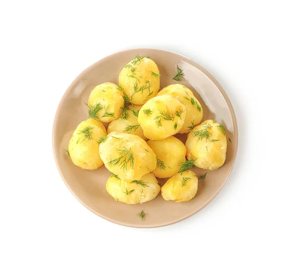 Plaat met gekookte aardappelen — Stockfoto
