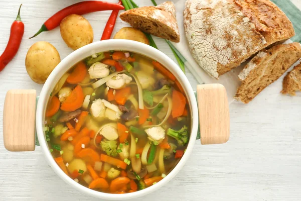 Delicious turkey soup — Stock Photo, Image