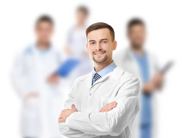 Surgeon Medical Staff White Background — Stock Photo, Image