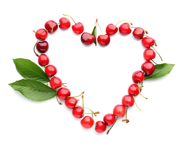 Fresh cherries on white — Stock Photo, Image