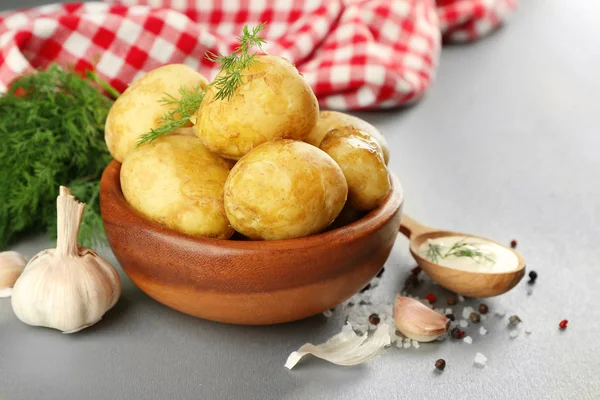 Composition with boiled potatoes — Stock Photo, Image