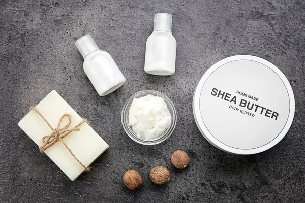 stock image Beautiful composition with shea butter 