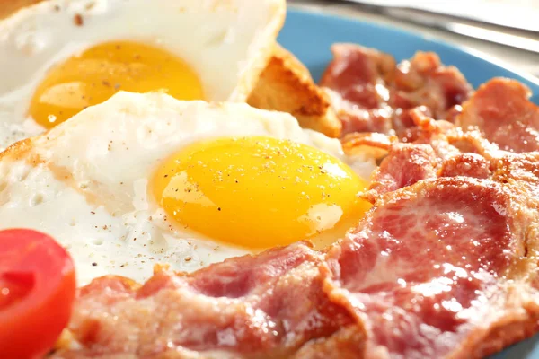 Breakfast with fried eggs Stock Image